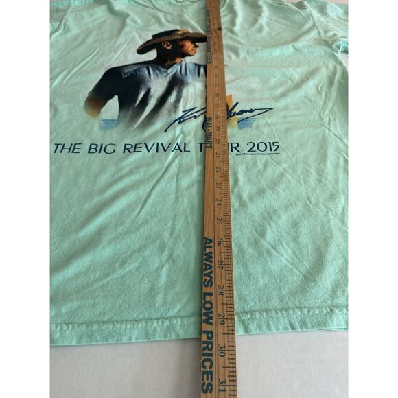 Kenny Chesney The Big Revival 2015 Concert T-shirt Mint Green LRG Country Music - Picture 8 of 12